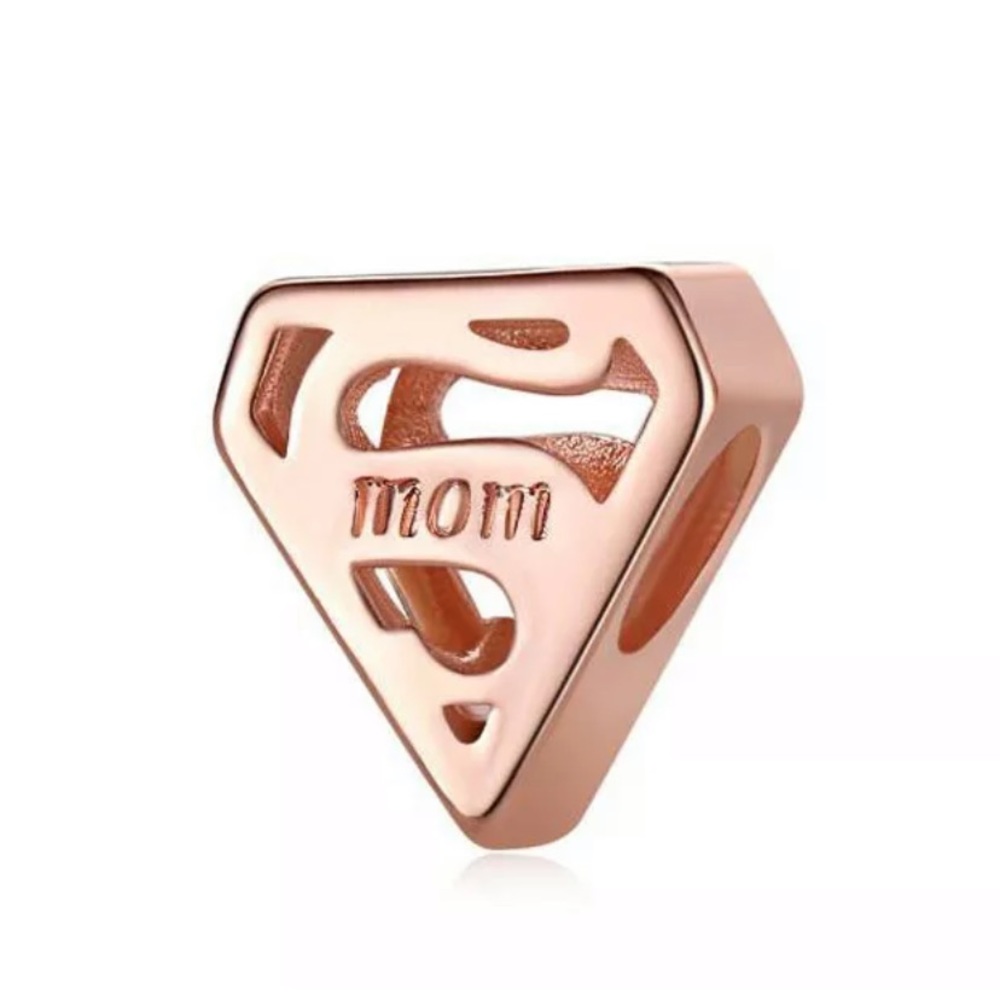 Rose Gold Super Mom European Charm